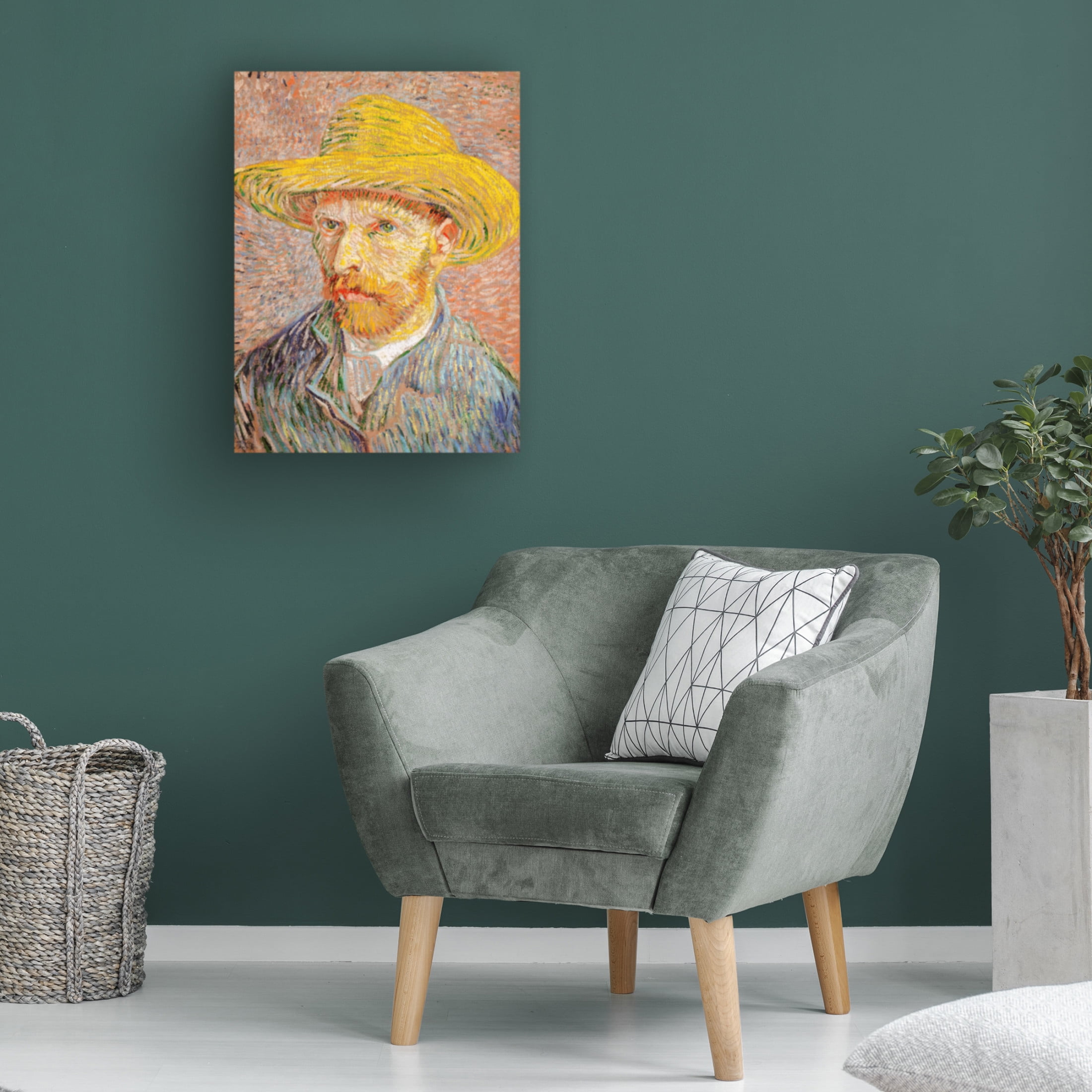 Trademark Fine Art Pictufy Self Portrait With Straw Hat Canvas Wall Art