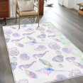 thumbnail image 4 of Area Rug 48×72in, Ocean Seahorse Conch Shell Floor Carpet Living Room Rug, Underwater World Mermaid Scale Gradient Non-Slip Welcome Mat Indoor Rugs for Bedroom Dining Room, 4 of 9