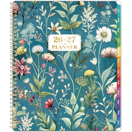 Planner 2026-2027 - Academic Planner 2026-2027 9 x 11 | JUL 2026 - JUN 2027 Weekly and Monthly Planner 26-27 Calendar Planner with Colourful Tabs Twin-Wire Binding Back Pocket