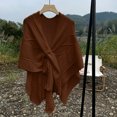 thumbnail image 2 of QQAMB Women's Shawls Lightweight Knitted Thin Breathable Wrap for Outdoor Travel Spring, Poncho Daily Use, Office, 2 of 7