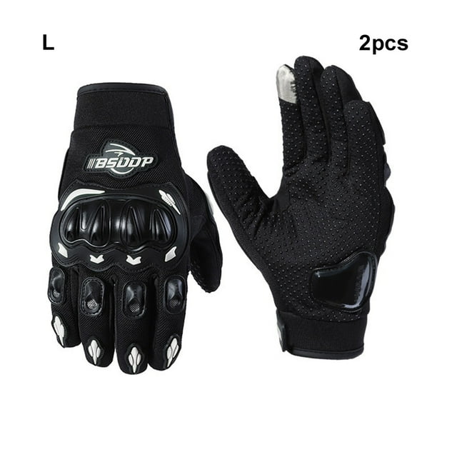 Baohd And Durable Motorcycle Gloves For Men Index Finger Can Touch Phone Bike white L