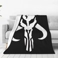 thumbnail image 1 of Manta de forro polar transparente con logotipo de mandaloriano y calavera mitosaurio, suave y cálida, para el hogar, camping, viajes, 50 x 40 pulgadas, 1 of 5