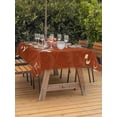thumbnail image 3 of Outdoor Tablecloth with Umbrella Hole for Patio/Picnic/Party/Camping, Japanese Style Waterproof Table Cloth Rectangle Table Cover Washable, Vintage Art Cranes Ocean Wave Red (52"x 70"), 3 of 8