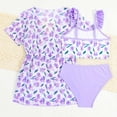 thumbnail image 5 of RUTAYY Girls Swimwear Set Floral Print Adjustable Straps Beach Vacation Outfit For Toddlers Age 3 7 Summer Casual Playwear With Matching Cover Up Pool Bohemian Beachwear, 5-6 Years, 5 of 7