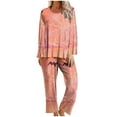 thumbnail image 2 of WFJCJPAF 2025 New Halloween Halloween Pajamas for Women 2 Piece,Women Fashion Non Positioning Printed Round Neck Long Sleeved Long Pants Sets,Halloween Pajamas Women - Pink M, 2 of 6