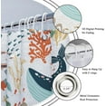 thumbnail image 6 of Kids Sea Animal Shower Curtain for Bathroom Decor 72Wx72H Shark Fish Funny Cartoon Underwater Ocean Colorful Cute Turtle Whale Art Printed Fabric Polyester Waterproof 12 Pack Plastic Hooks, 6 of 6