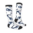 thumbnail image 3 of Easygdp Navy Blue Anchor Soccer Socks Sport Knee High Socks Calf Compression Athletic Socks for Men and Women, 3 of 9