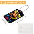 thumbnail image 5 of Frog Square PU Leather Luggage Tags - 2 Pack with Privacy Cover and Stainless Steel Ring - Suitable for Travel, Backpack, Handbag - Suitcase Tags, Travel Tag, 5 of 7