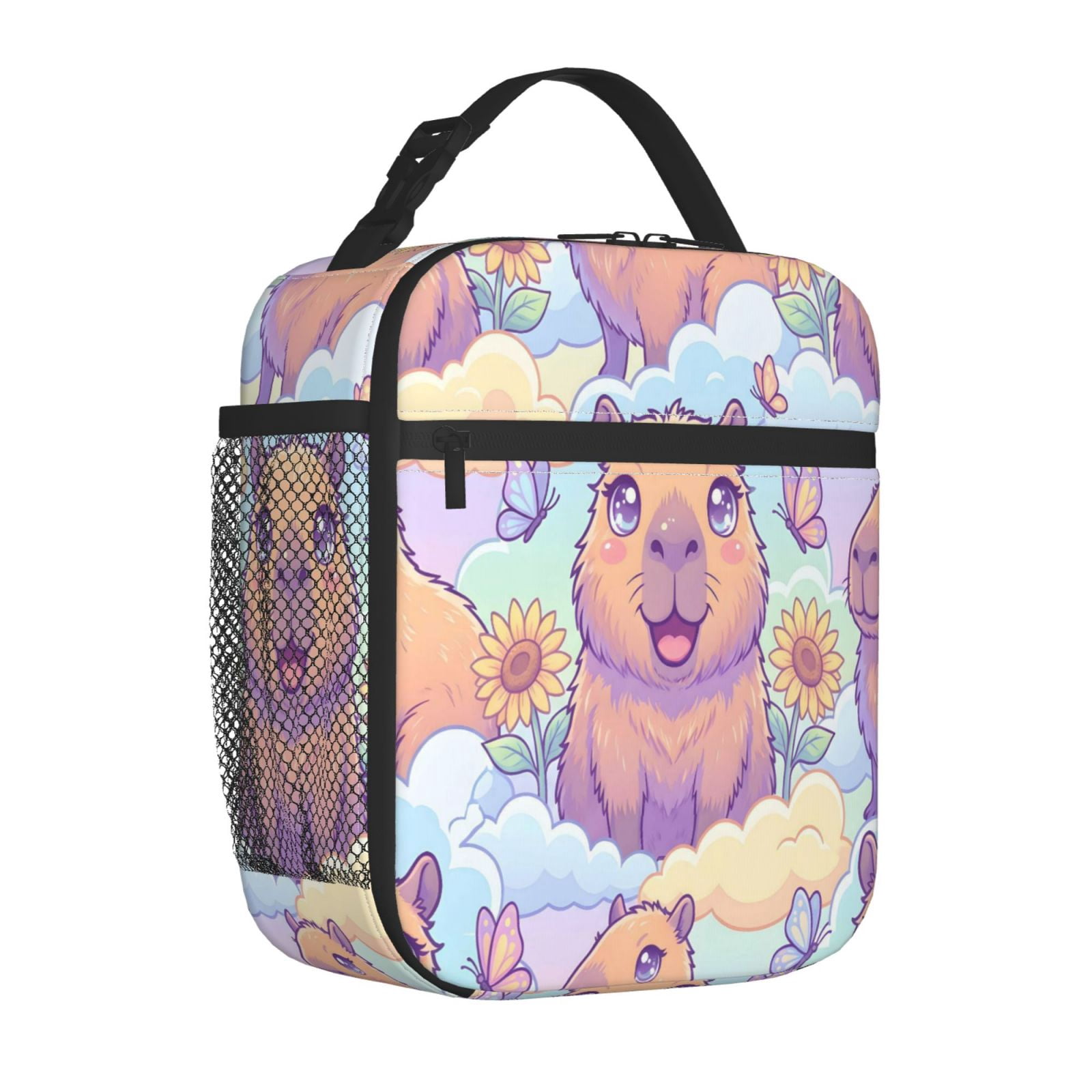 Lunch Bag For Women Men Insulated Portable Lunch Box Bento Box Office Picnic Travel Cooler Bag Capybara Pattern Image 3