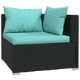 thumbnail image 3 of vidaXL 7 Piece Patio Lounge Set with Cushions Black Poly Rattan, 3102385, 3 of 7