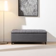 thumbnail image 2 of S-HOME 47.5" Button-Tufted Storage Bench in Linen with Safety Close Hinge, Perfect Ottoman for Hallway and Foot Rest，DARK GREY, 2 of 7