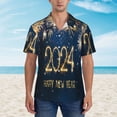 thumbnail image 2 of Kll Men'S Hawaiian Shirt Short Sleeve Button Down Beach Shirts-Happy New Year 2024, 2 of 7
