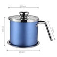 thumbnail image 3 of Recipiente para de aceite grasa 1.6L / Recipiente de almacenamiento de aceite de material acero inoxidable con de Azul 1.6L perfecl Recipiente de grasa de tocino, 3 of 5