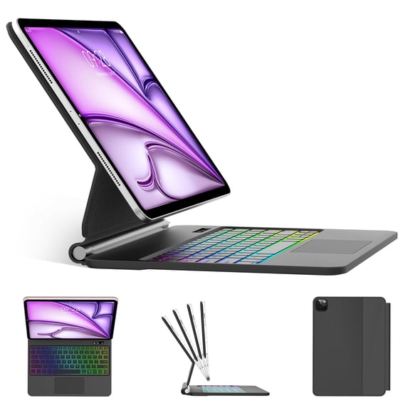 Funda con teclado BORIYUAN Magic para iPad Air 13 y iPad Pro 12.9