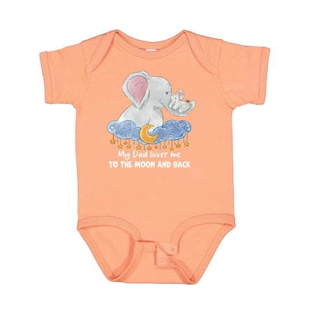

Inktastic My Dad Loves Me to the Moon and Back Elephant Family Gift Baby Boy or Baby Girl Bodysuit