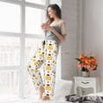 thumbnail image 4 of Uemuo Bees and Flowers Pattern Women's Wide Leg Palazzo Lounge Pants with Pockets Light Weight Loose Comfy Casual Pajama Pants-Medium, 4 of 9