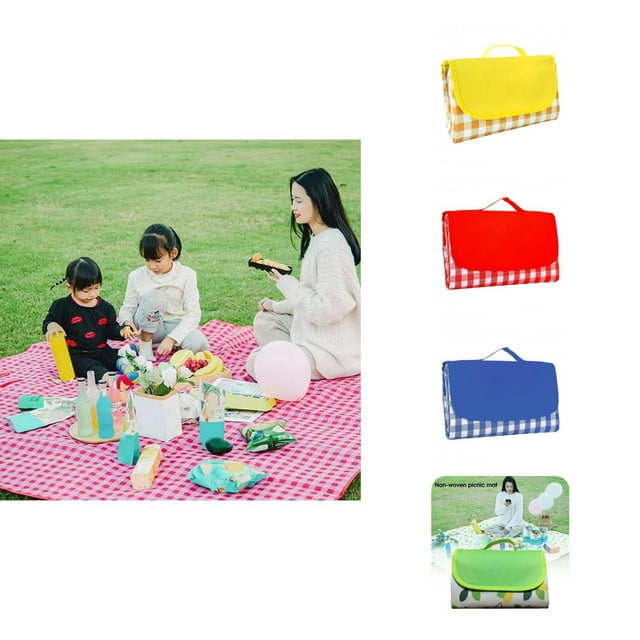 Tapis de Plage avec Poignée Portable Imperméable Anti-Humidité Camping Randonnée Pêche Extérieur Tapis de Repas pour Cadeau