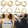 thumbnail image 6 of GKNET Large Bamboo Earrings Fashion Hip-Hop Gold/Silver Ladies Hoop/Hoop Blings*Ci WY4-4, 6 of 9