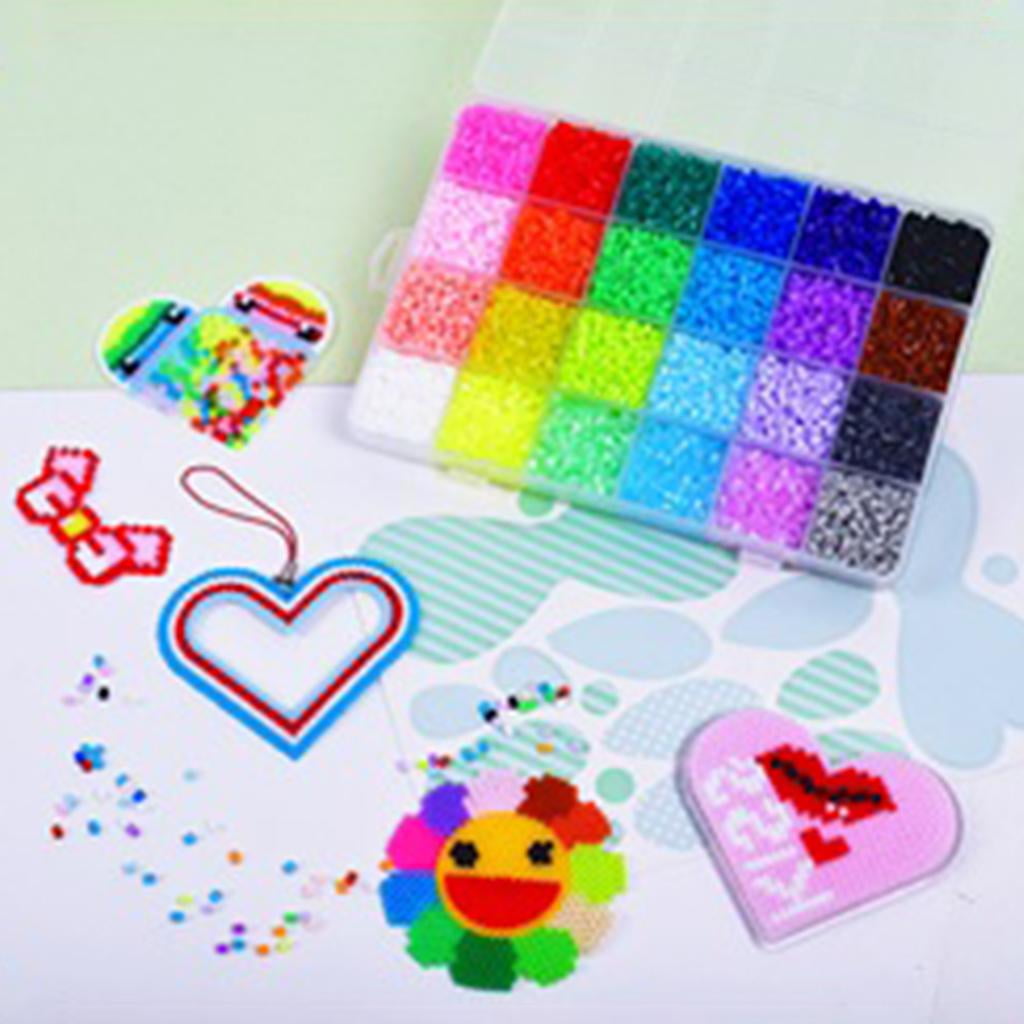 Yunhgft Fuse Beads Kit Perler Beads Fusion W/ Patterns Activity Toy Iron Beads for Crafts Kids