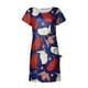 thumbnail image 4 of Puntoco Vestido De Verano Para Mujer, Día De La Independencia, Manga Corta, Cuello Redondo, Vestido De Manga Corta, Cuello Redondo, Azul Oscuro S,Regalos Para Mujer Joven, 4 of 5