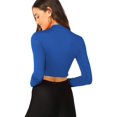 thumbnail image 2 of Women's Casual Slim Fitted Basic Long Sleeve Solid Crop Tee Top, 2 of 5