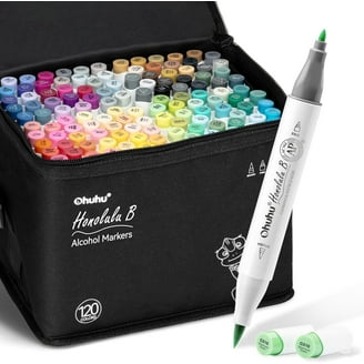 Ohuhu 128-Color Alcohol-Based Art Markers Set with Dual Fine and