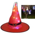 thumbnail image 3 of Decoraciones de Halloween Luces de sombrero LED colgantes Yotijar Rojo Sombrero de bruja iluminado, 3 of 10