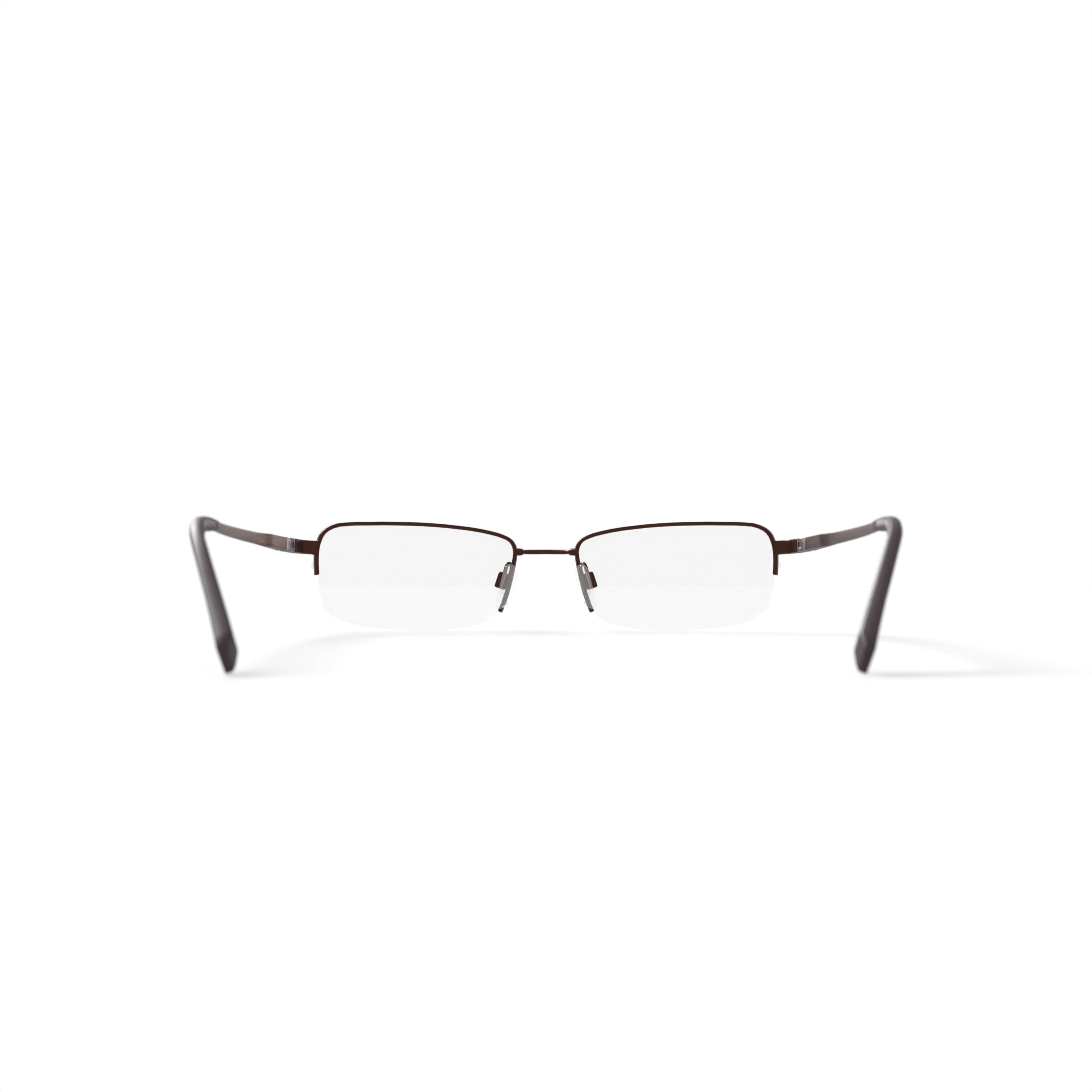 EasyTwist TurboFlex Men's Semi-Rimless Eyeglasses, ET869, Brown, 53-18-135, with Case