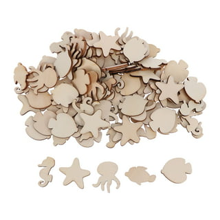 NEGJ Unfinished Wood Cutouts Ocean Animals Wooden Paint Crafts Wooden  Shapes For Crafts Sea Animals Wooden Painting Crafts For Kids Animal Wood  Pieces For DIY Pr 