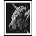 thumbnail image 4 of Kate and Laurel Framed Wall Art Print Scottish Highland Vertical by Crystal Lynn Collins, 33 x 41, Svelte Noir Black Frame, Rustic Farmhouse, Animal Art for Wall Decor, 4 of 8