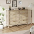 thumbnail image 6 of Kojooin 8 Drawer Rattan Dresser,Modern Wood Chest of Drawers,Mid Century Modern Dresser for Closet with Spacious Storage for Bedroom,Living Room, 6 of 7