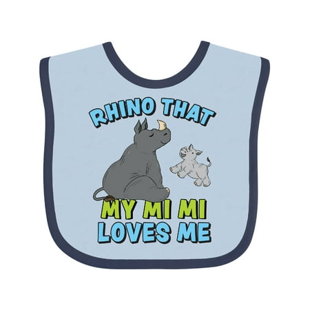 

Inktastic Rhino That My Mi Mi Loves Me with Cute Rhinos Gift Baby Boy or Baby Girl Bib