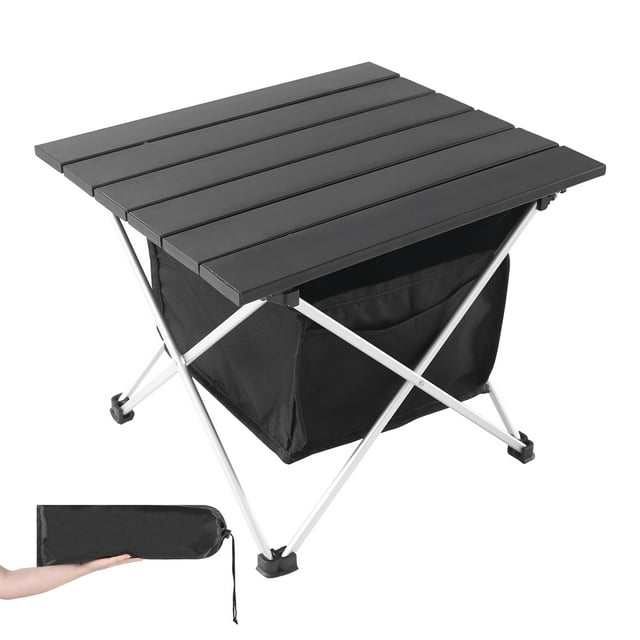 Mesa de camping Grope ultraligera de aluminio 40x35x33 cm negra