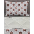 thumbnail image 3 of Espresso Grey Comforter & Sham Bedding Set, Creative Continuous Pattern with Coffee Cups Print, 3 pcs Duvet Set Microfiber Filling Quilt, 5 Sizes, Pale Grey Cinnamon, by Ambesonne, 3 of 4