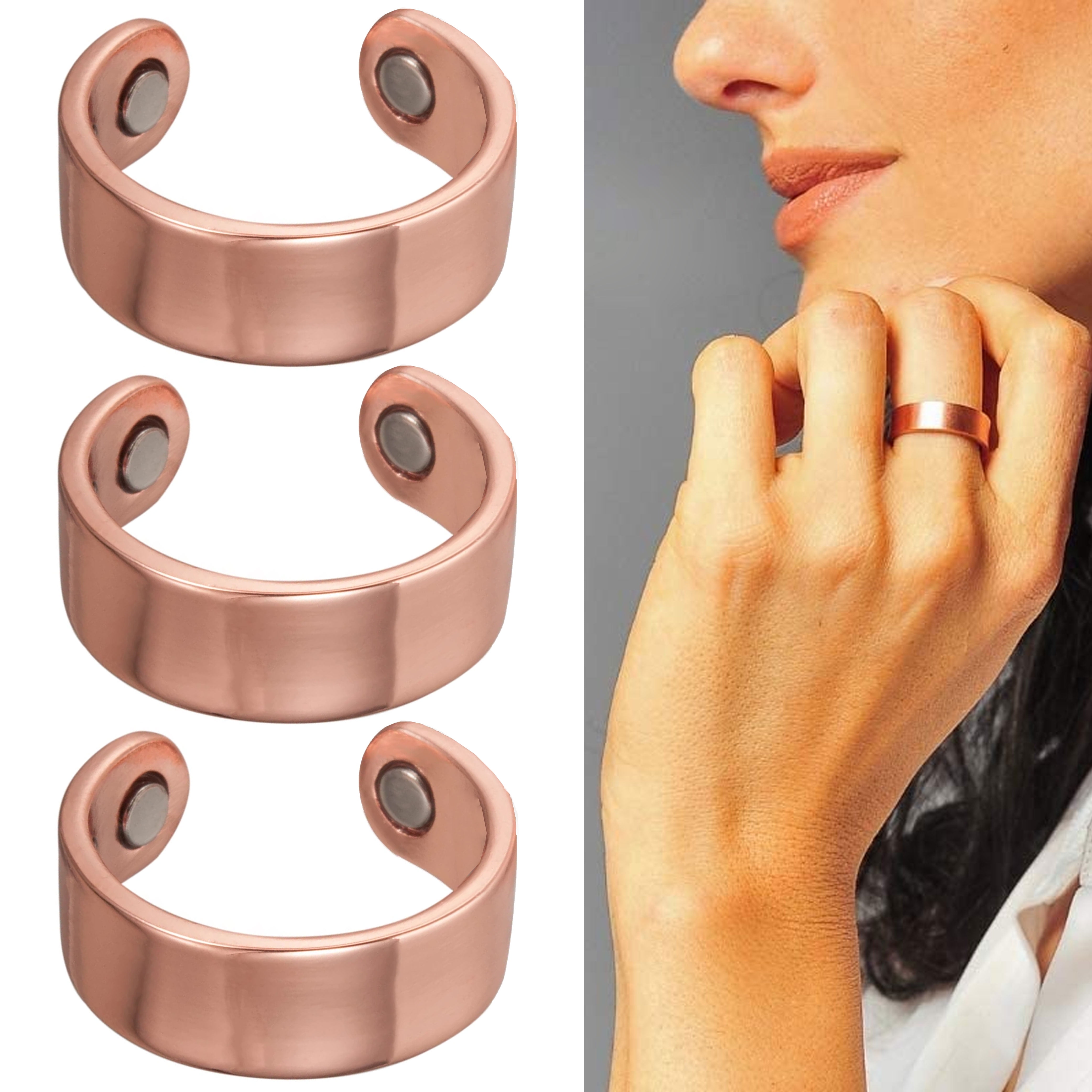 Jewelry Copper Ring Without Joint Pc Solid Magnetic Pure Copper