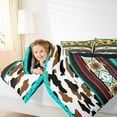 thumbnail image 5 of Manfei Retro Rustic Aztec Bedding Comforter Set,Farm Cattle Hide Twin Comforter Sets,Rustic Flower Floral Bedding Set For Boys Kids,Breathable Home Decor Reversible,2pcs, 5 of 9
