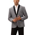 thumbnail image 1 of BLAZERS BRILLANTES INSPIRADORES PARA HOMBRES CON SOLAPA DE CHAQUETA PARA BODA, PROM Y DEPORTIVOS 2XL PLATA, 1 of 5