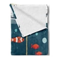 thumbnail image 2 of Anchor Soft Flannel Fleece Throw Blanket, Colorful Ocean Wildlife Pattern Clown Fish Exotic Subaquatic Animals Ecological, Cozy Plush for Indoor and Outdoor Use, 70" x 90", Multicolor, by Ambesonne, 2 of 5