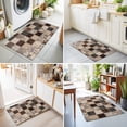 thumbnail image 4 of 2x3 Ft Entryway Area Rug, Farmhouse Cow Print Kitchen Rug Runner Washable Floor Mat, Country Patchwork Cowhide Fur Plaid Non Slip Indoor Door Mat Throw Carpet for Bathroom Living Room Bedroom, 4 of 8