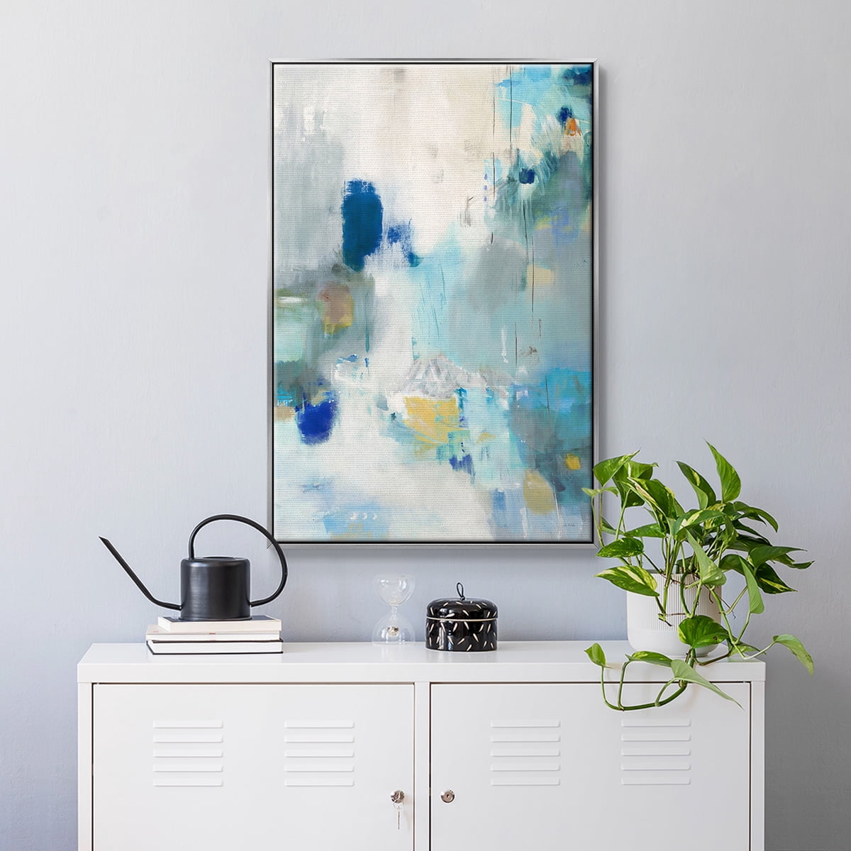 Celeste Motion II Framed Premium Gallery Wrapped Canvas - Ready to Hang - 27 x 41 - Silver Floating Frame