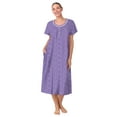 thumbnail image 4 of Aria Women's 100% Cotton Raglan Sleeve Smocked Neck Sleepwear 46" Gown, Sizes XS-5X, 4 of 6