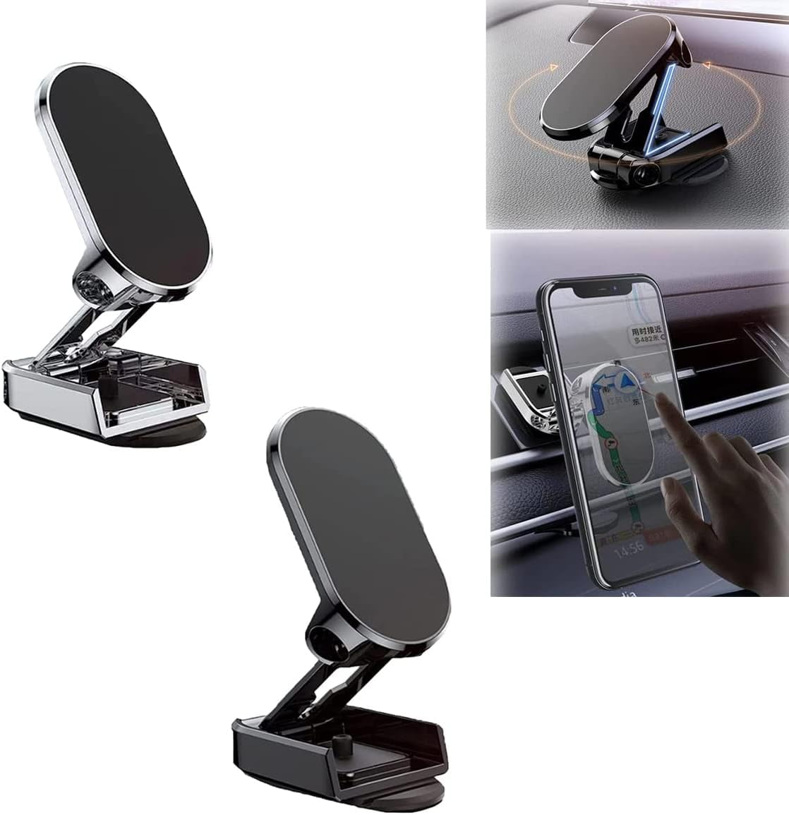 Support Téléphone Voiture Magnétique 360° - Aimants N52, Fixation Ventouse Puissante | Pour Tous Smartphones - 10