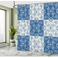 thumbnail image 5 of Ambesonne Navy White Shower Curtain, Portuguese Mosaic, 69"Wx70"L, Navy Blue White, 5 of 5