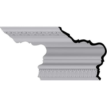 11 5/8"H x 15 3/8"P x 18 3/4"F x 94 1/2"L, (2" Repeat), Coogan Crown Moulding