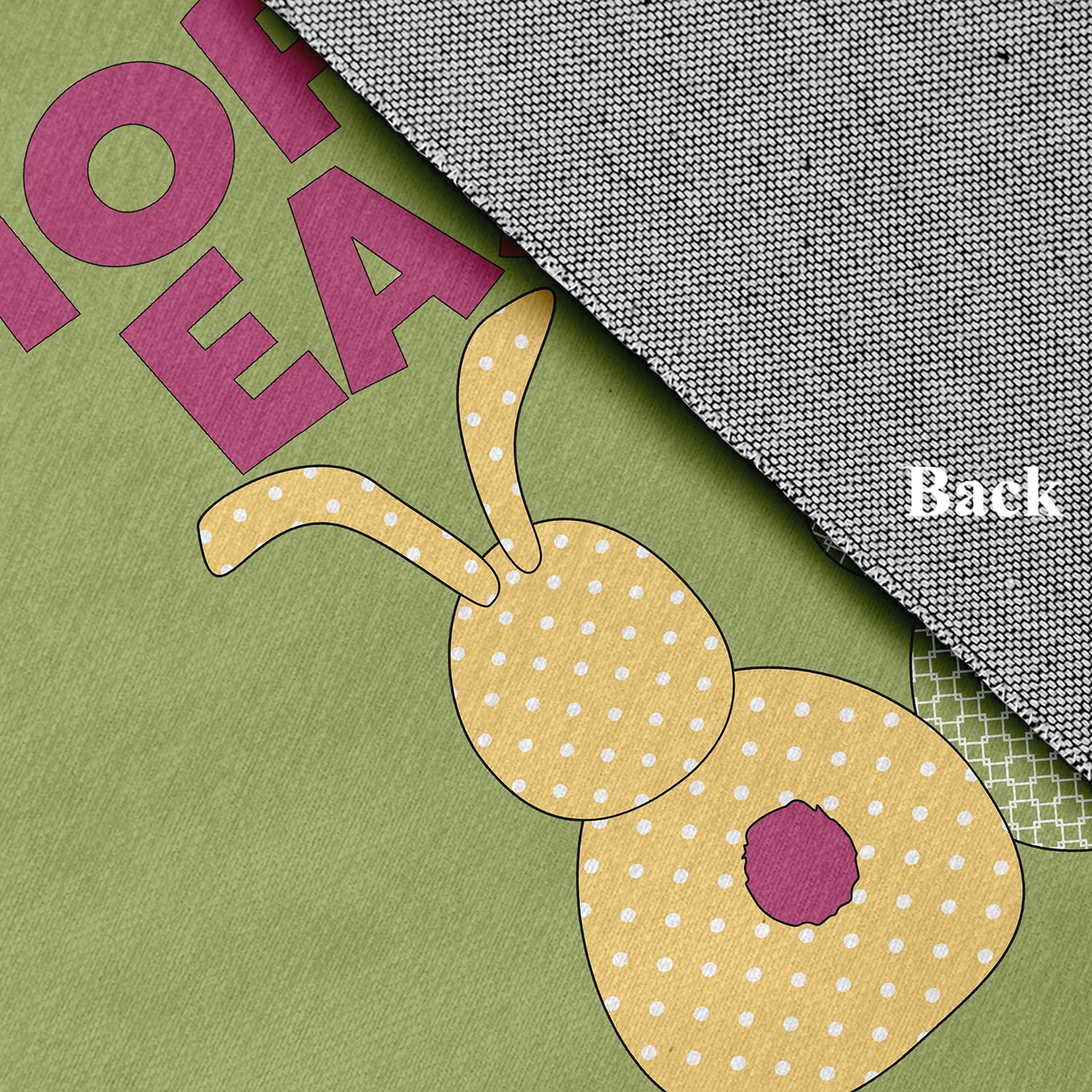 18" x 30" Simply Daisy Hoppy Easter Novelty Chenille Area Rug, Apple Green