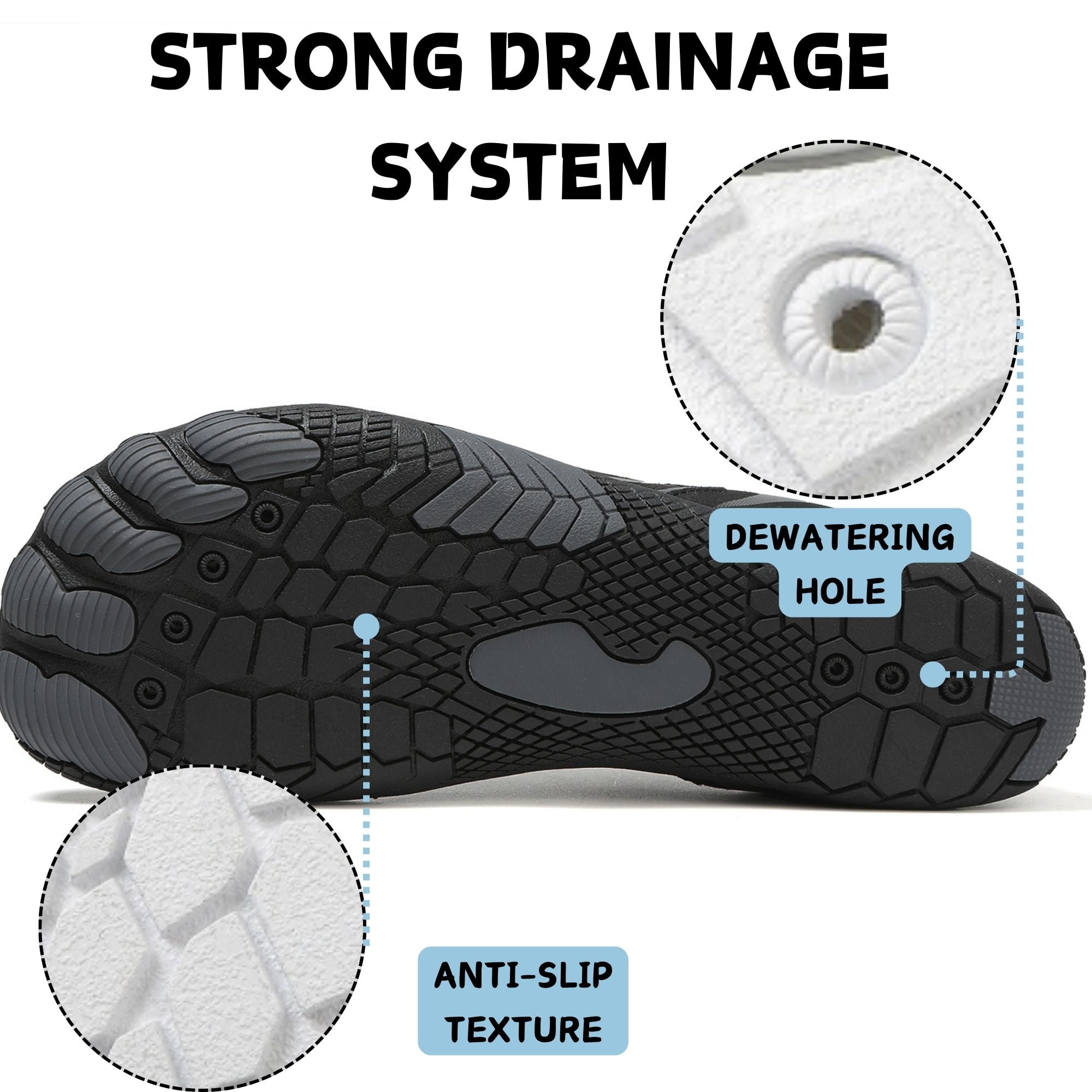 BERANMEY Pro Barefoot Shoes for Women & Men Wide Toe Box Hiking Water Shoes Non-Slip Breathable Barefoot Swim Surf Shoes for Beach Pool Aqua Running & Walking Fast Drainage & Waterproof Design