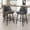 DARK GREY+PU, variant on Lincordor 360°Modern Grey Counter Stools Set of 2 with Backs, 25.6" Swivel Pub Height Stools for Kitchen, Breakfast Bar, or Game Room, Soft Padded Seats and Metal Base