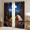 thumbnail image 2 of Erosebridal Happy Camping Black Out Curtains,Rustic Country Theme Adventure Curtains Pack of 2 (42x63 Each) For Boys Kids, 2 of 7