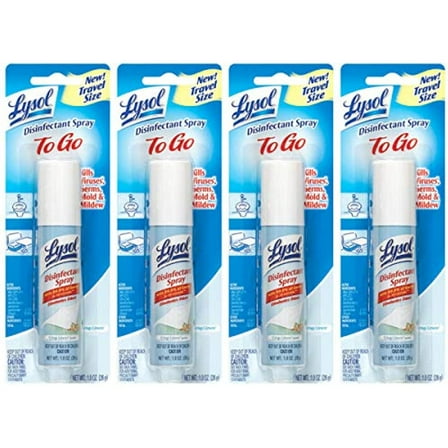 Lysol To Go Disinfectant Spray, Crisp Linen, Travel Size - 1 Oz (Pack Of 4)