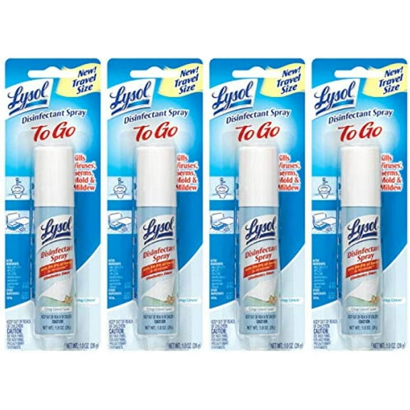 Lysol To Go Disinfectant Spray, Crisp Linen, Travel Size - 1 Oz (Pack Of 4)